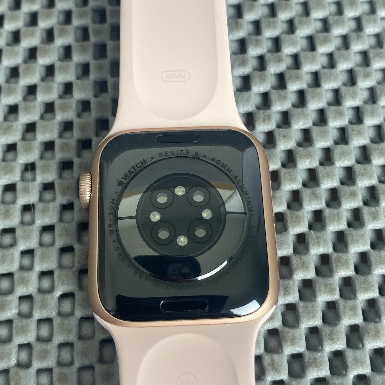 Apple Watch Series 6 40mm Gold Aluminum Case with Pink Sand Sport Band GPS