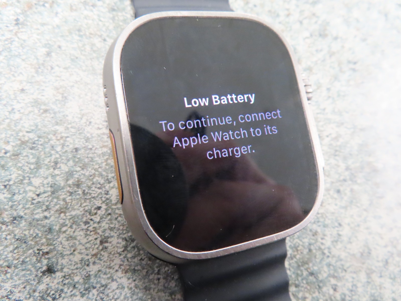 Apple Watch Ultra 49mm Titanium Case with black strap