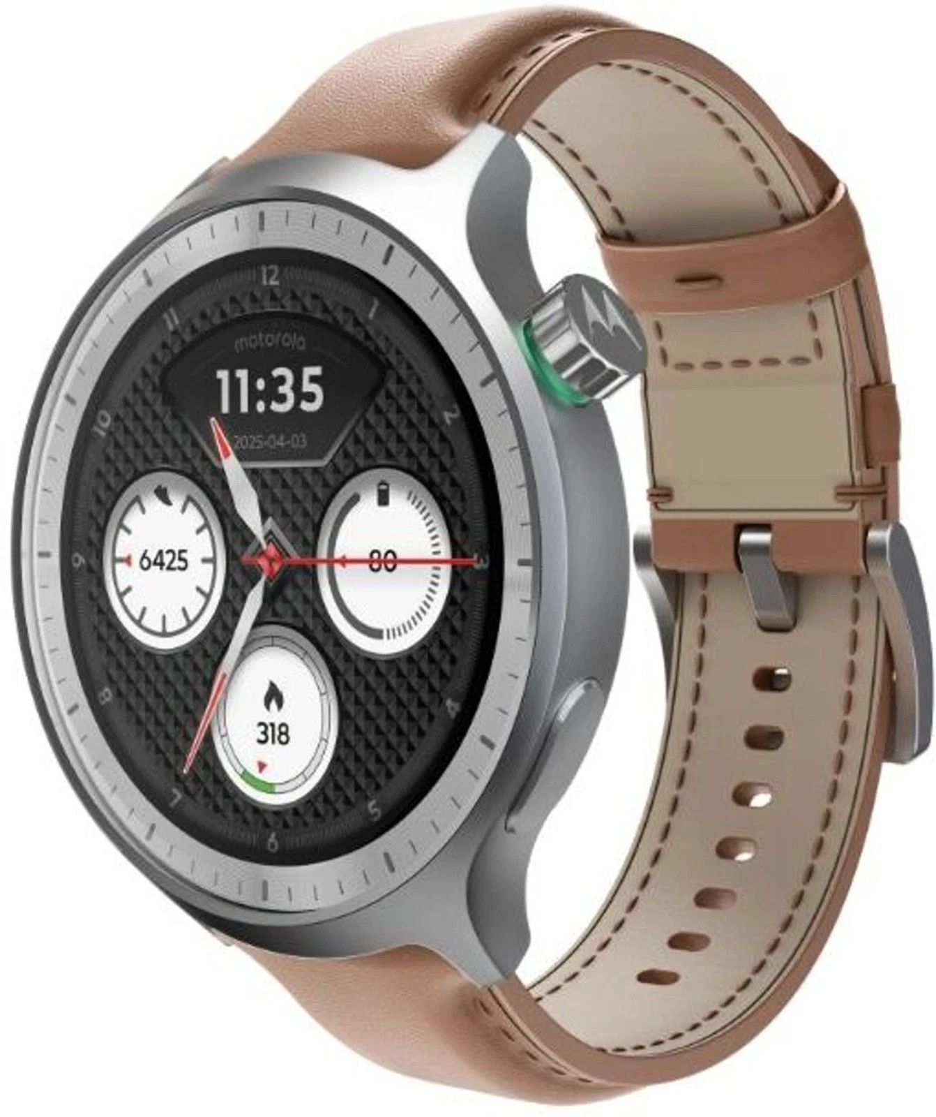 MOTOROLA moto watch Smartwatch (Matte Black /Mocha Mousse Band Strap, Free Size)
