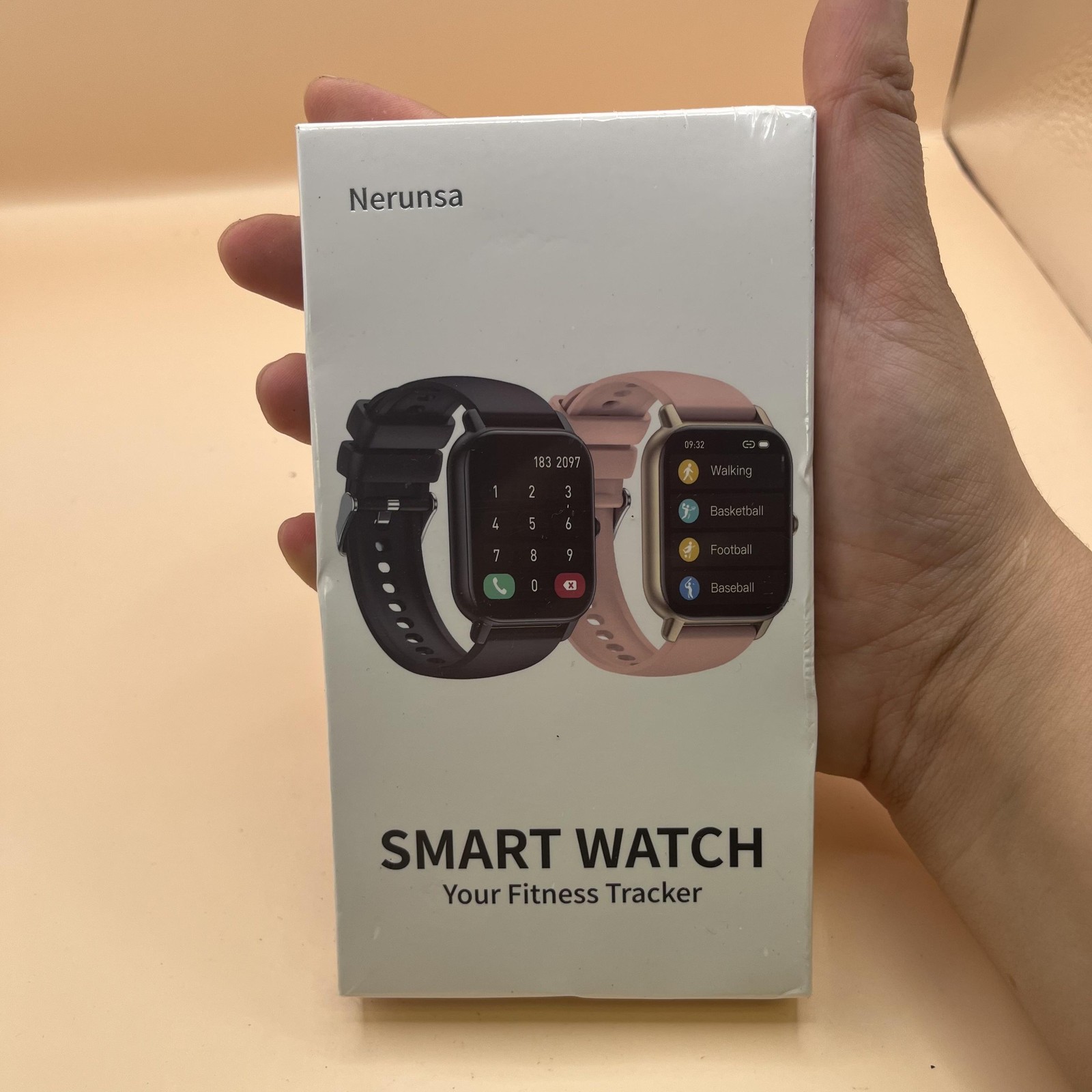 Nerunsa Smart Watch Fitness Tracker P66 1.85in IP68 Waterproof iOS Android Calls