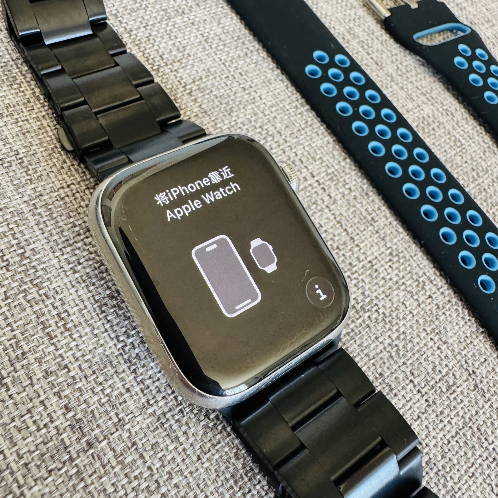 Apple Watch Series 7 GPS + LTE 45MM 71% BH Silver Stainless Steel Case + Bands
