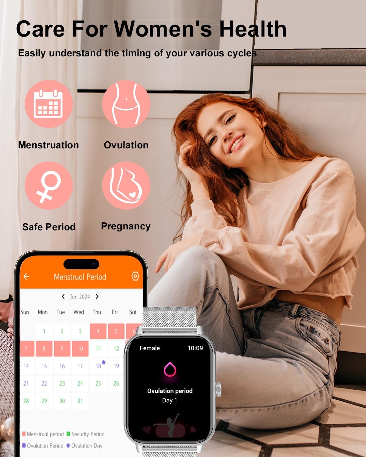 for Women, & Dial, Fitness Tracker, 120+ Sports(Sliver)