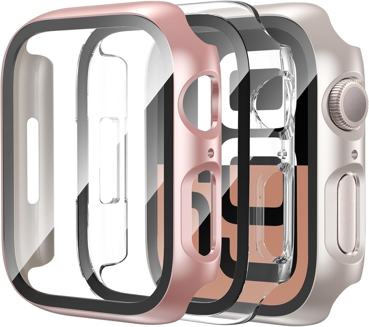 Tempered Glass Screen Protector and 3-Pack Case for Apple Watch 42mm Ultra-Thin
