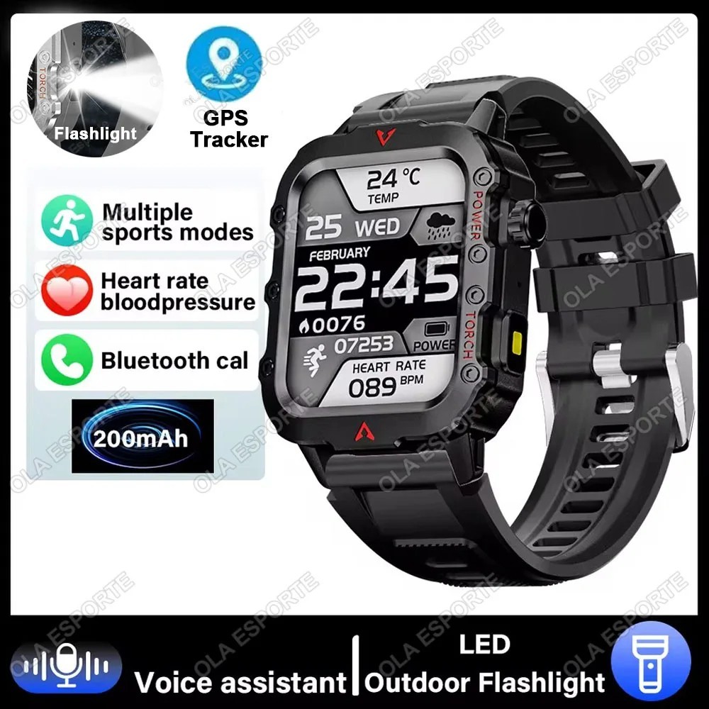 2025 New Men 2.01″ Military Smartwatch Outdoor AI Voice Call Bluetooth GPS Gift
