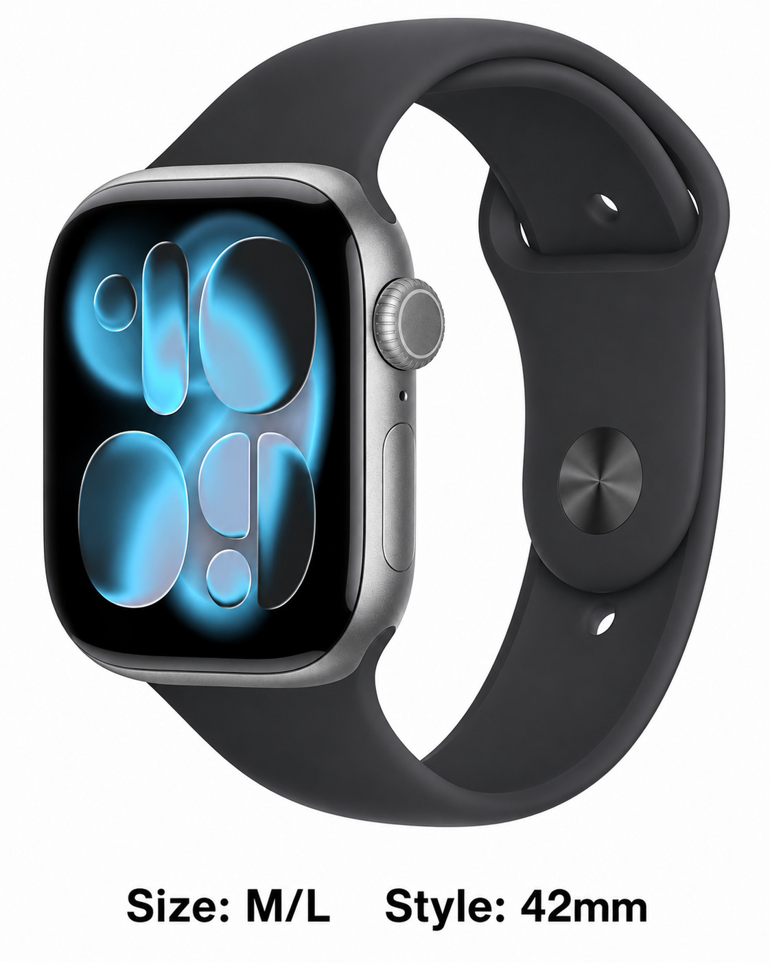 Apple Watch Series 11 GPS 42mm Space Gray Aluminum Case Black Sport Band M/L