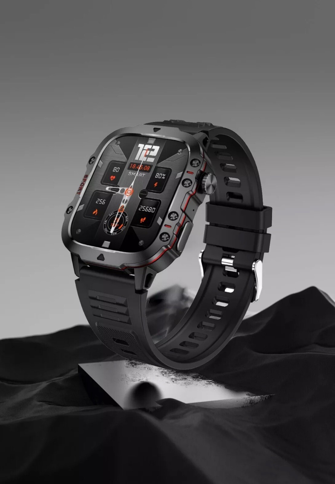 Smart Watch Military Tactical Sport Fitness Tracker for Motorola Moto G (2024)