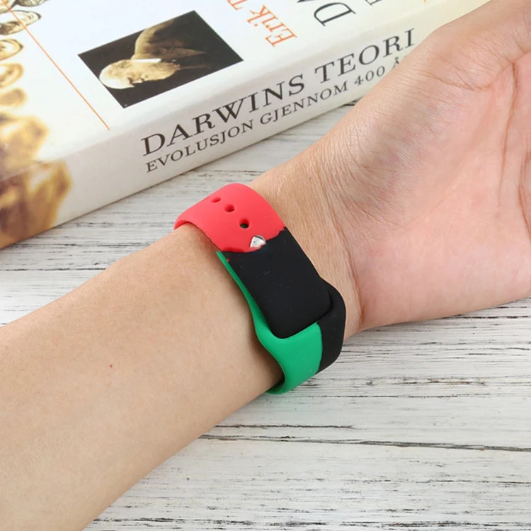 Black Unity Silicone Sports Replacement Watchbands For Apple Watch Series 6 & SE