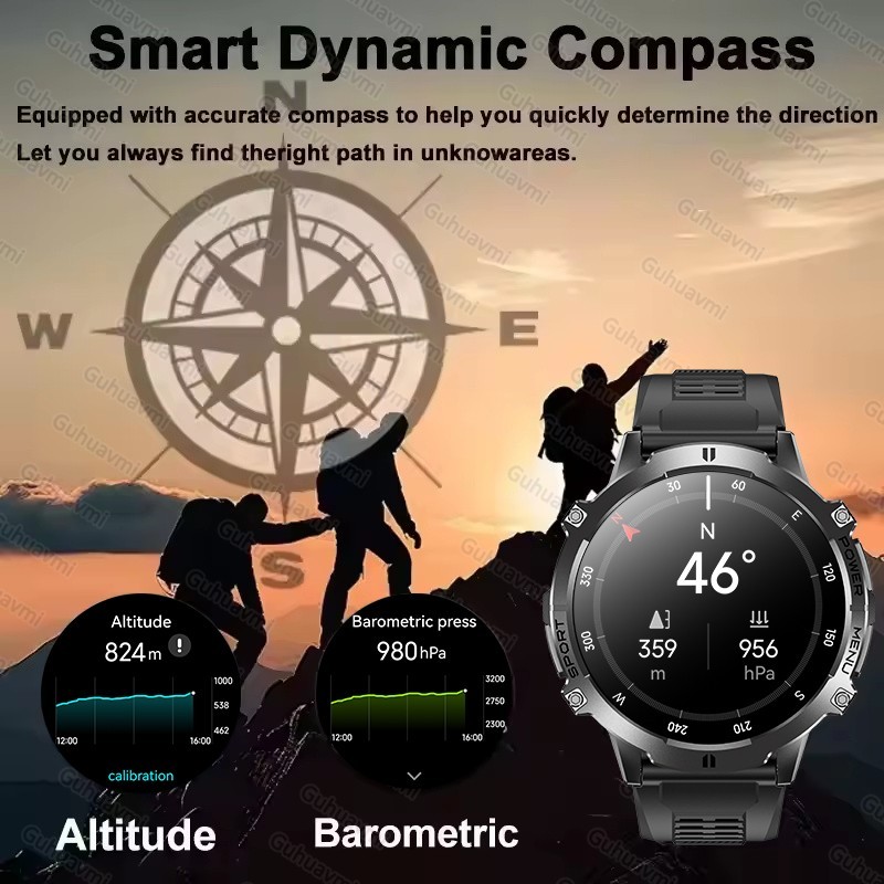 Military Tank X3 Smart Watch AMOLED GPS Bluetooth Call 10ATM 1000mAh
