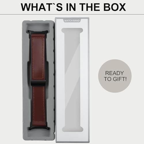 Leather Strap/Band Compatible with Samsung Watch Ultra 47mm Magnetic Buckle Wome