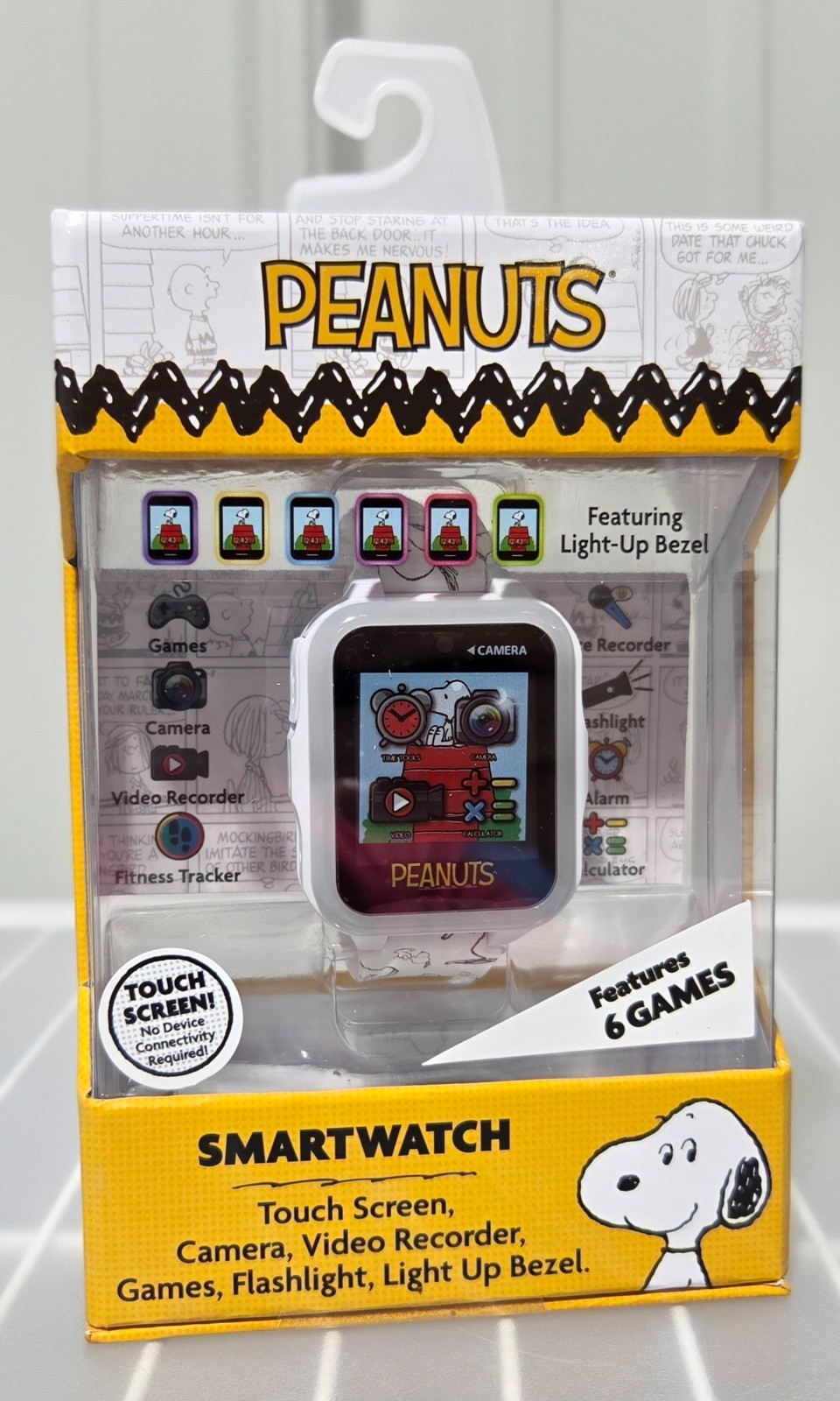 Peanuts Touchscreen Kids’ Smart Watch w/ Silicone Strap Multifunction & 6 Games