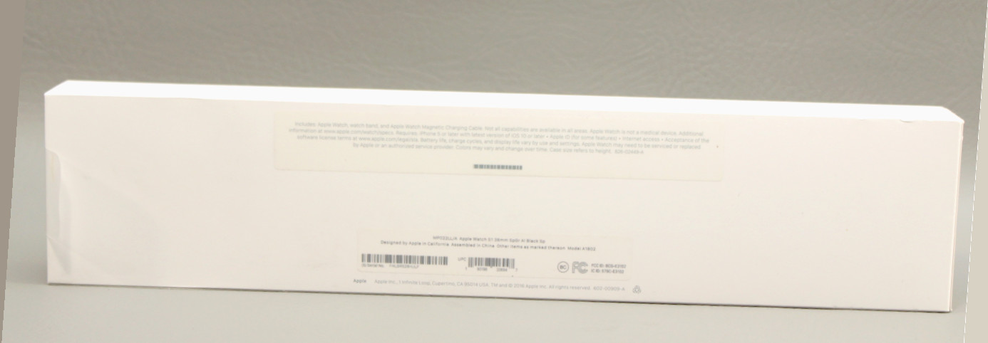 Apple Watch 38 MM Case White Box Sport Band Black w/ Papers Box 1 Strap NO WATCH