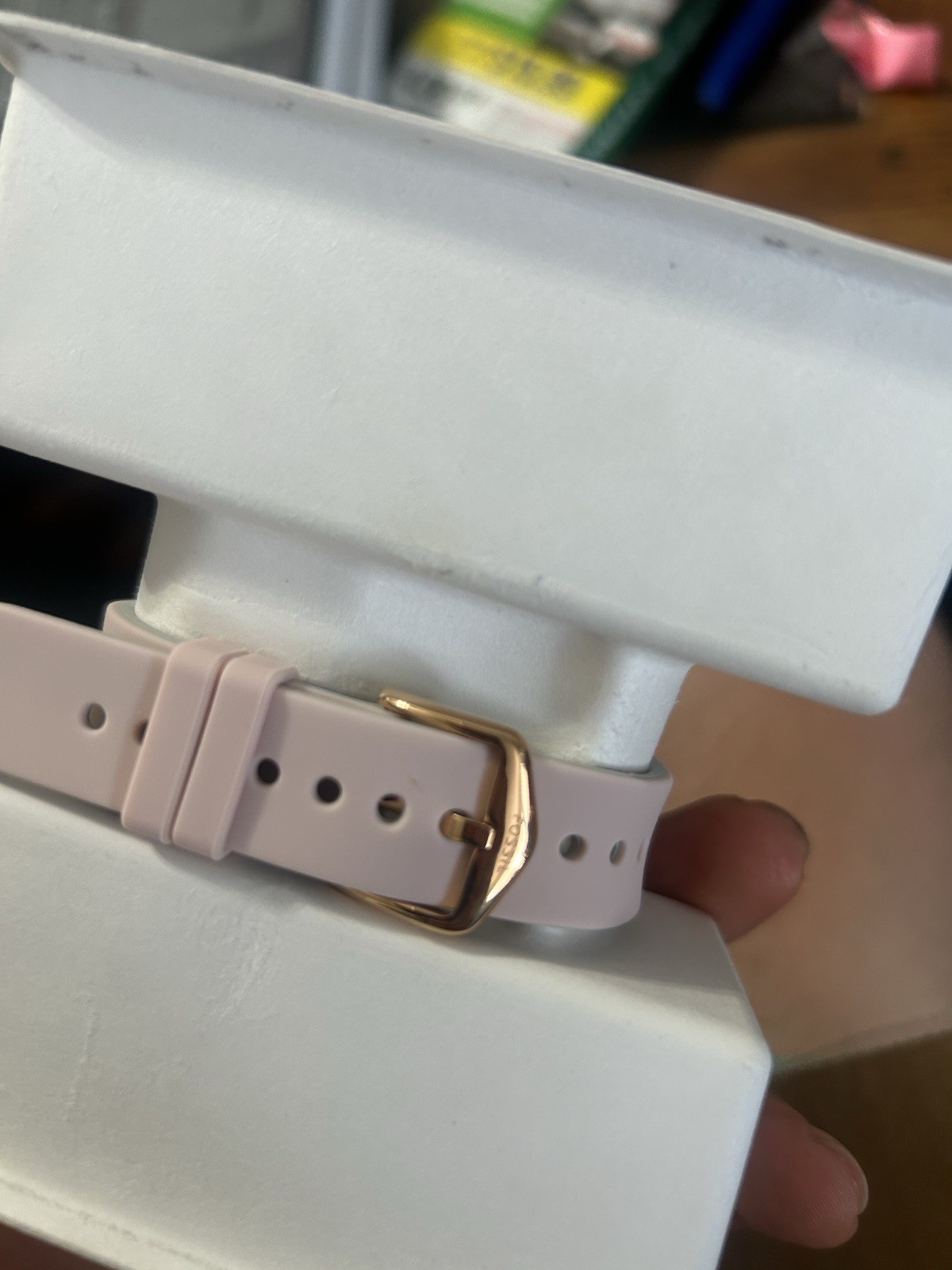 Fossil Charter Hybrid Smartwatch HR Rose Gold Case Blush Silicone Strap FTW7013
