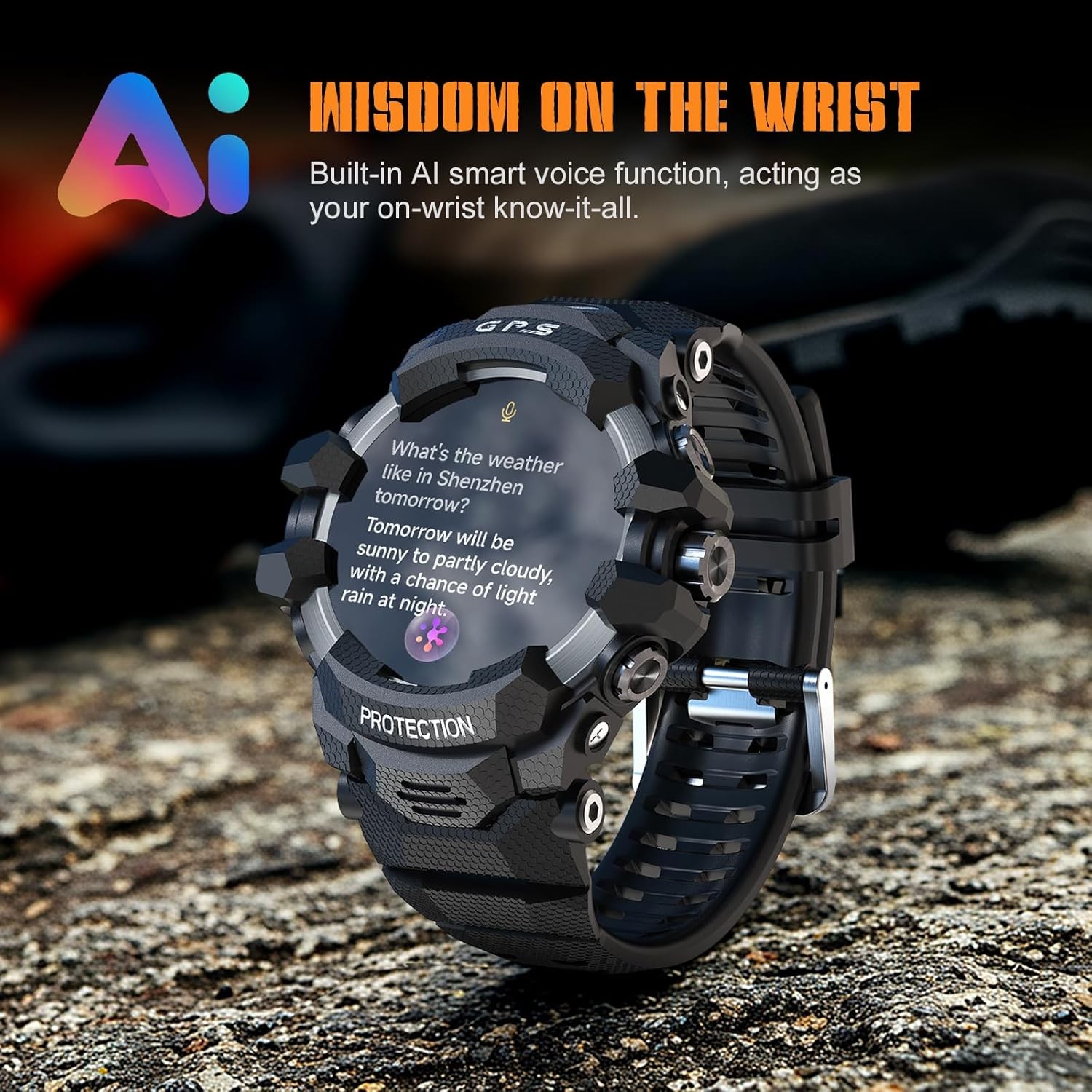 Military Smart Watches For Men GPS Tactical LED Flashlight Sport Fitness Tracker