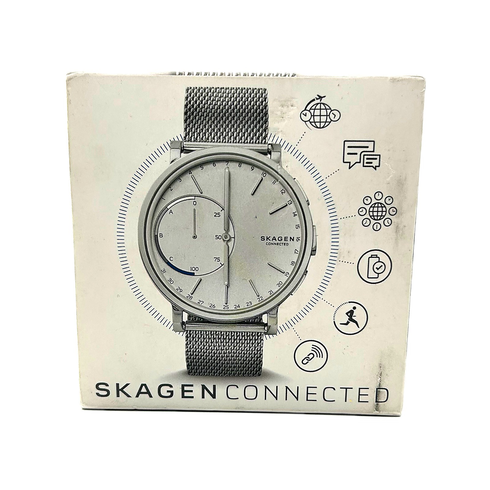 Skagen Hagen Connected SKT1100 Hybrid Smartwatch Silver Steel Mesh 40mm New