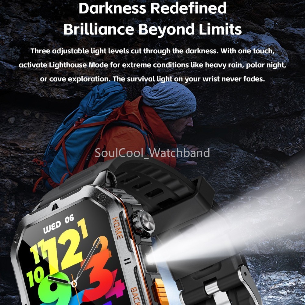 Military Smart Watch For Men (Answer/Make Call) Sport Fitness 1000mAh Waterproof
