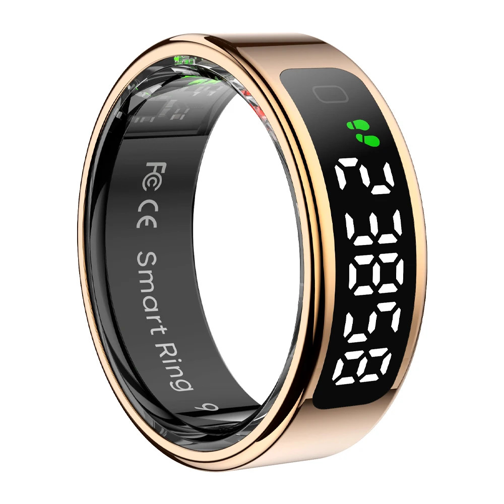 2026R12 Smart Ring with Display Screen and Touch, Wireless Charging, Health Mana