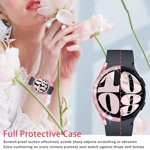 12 Pack Bling Case for Samsung Galaxy Watch 6 44mm HD Screen Protector Glitter C
