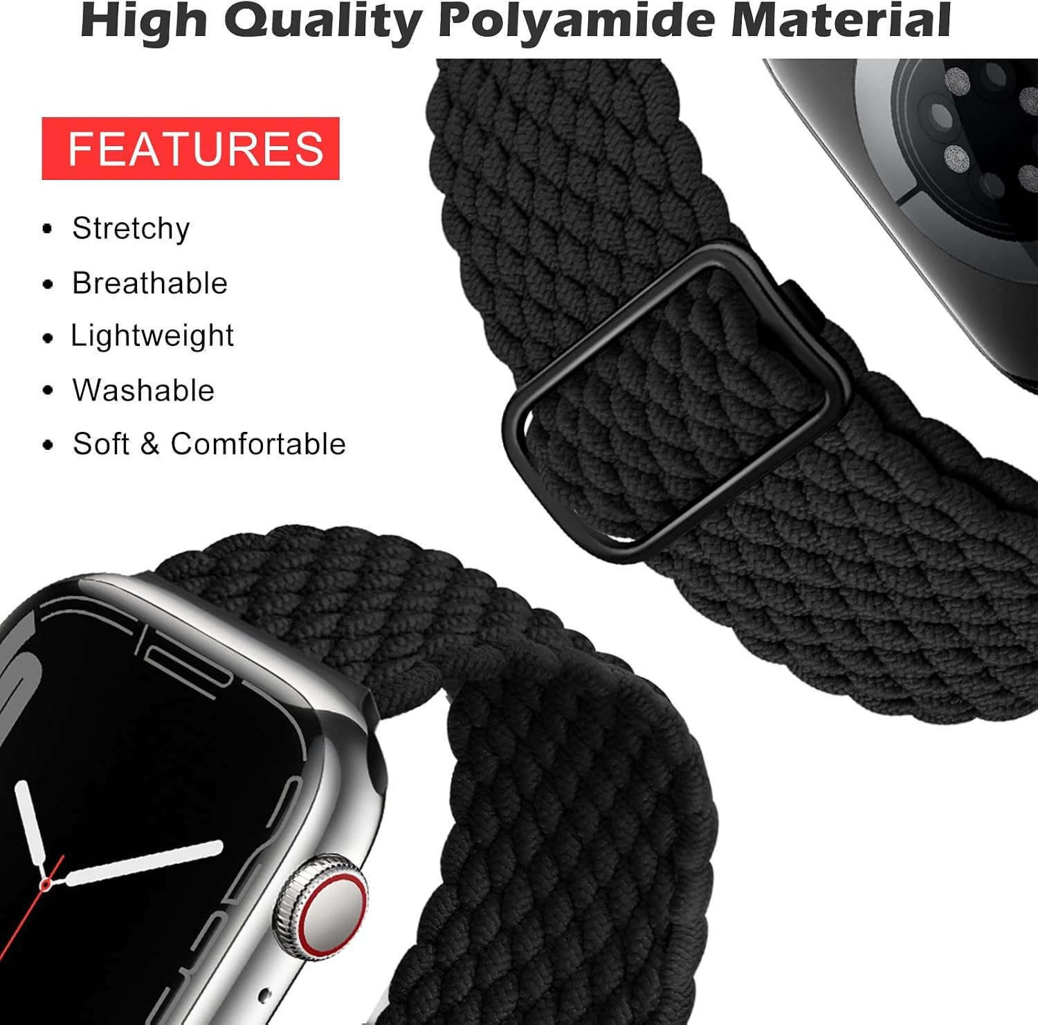 Stretchy Solo Loop Strap Compatible with Apple Watch 49mm 44mm Series 11 10