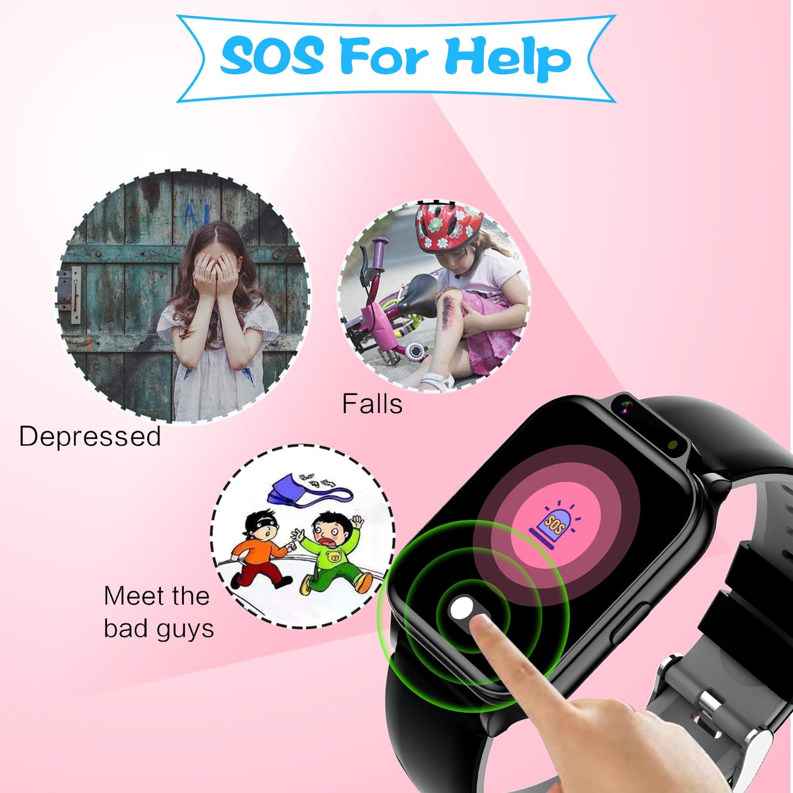 1.85″ Kids Watch, AI(Translation/Q&A/Watch Face/Image Recognition)Smartwatche…