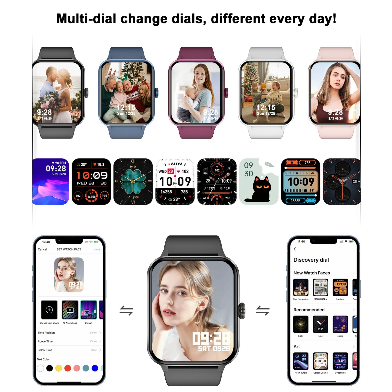 Smart Watch 2026 Upgrade for Women Men Android & iPhone Make/Answer Call Fitness