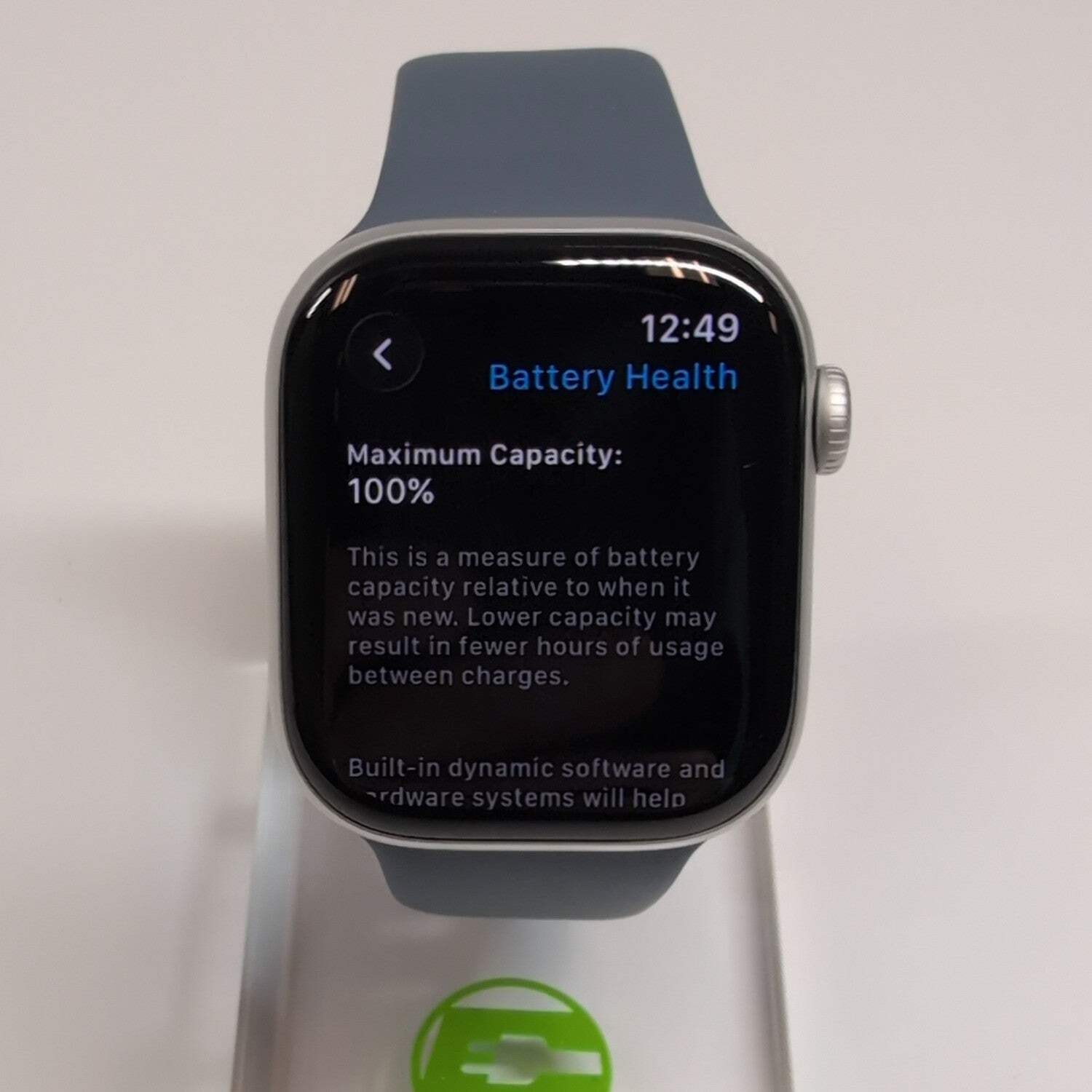 Unlocked Apple Watch Series 11 42MM Silver Aluminum Anchor Blue Sport Band