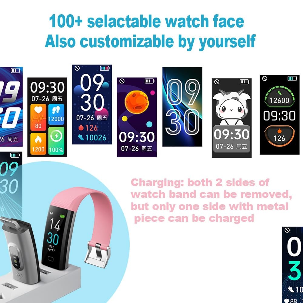 Fitness Tracker with Heart Rate Monitor, Activity Sleep & Temperature IP68 Wa…