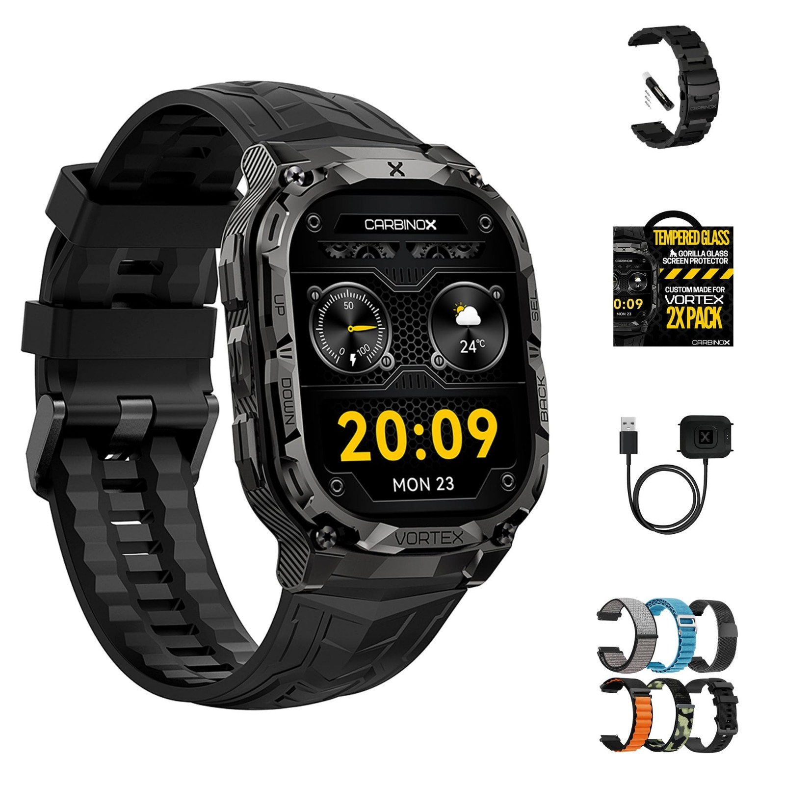 Rugged Smartwatch with Call Function, IP69K Waterproof Fitness Tracker, Sport De