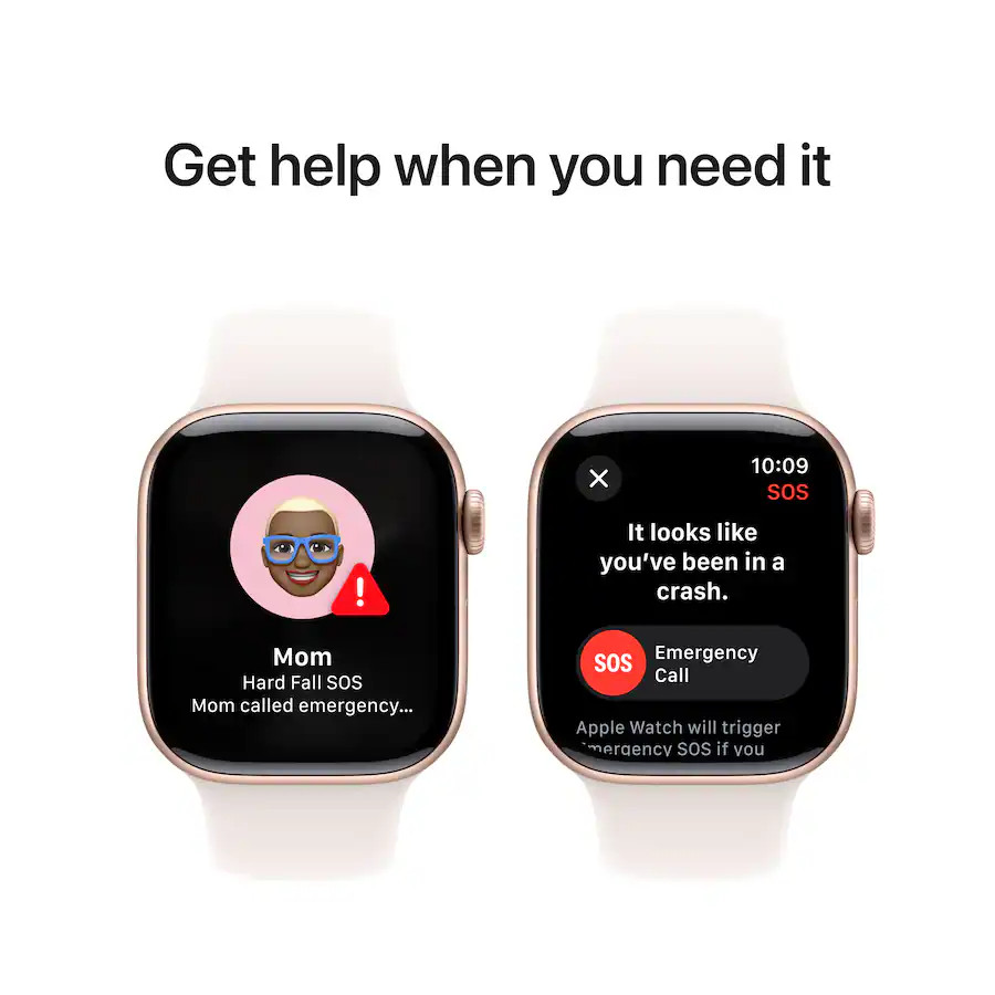 Apple Watch Series 10 42mm GPS – Jet Black Aluminum w/Light Blush Sport Band New