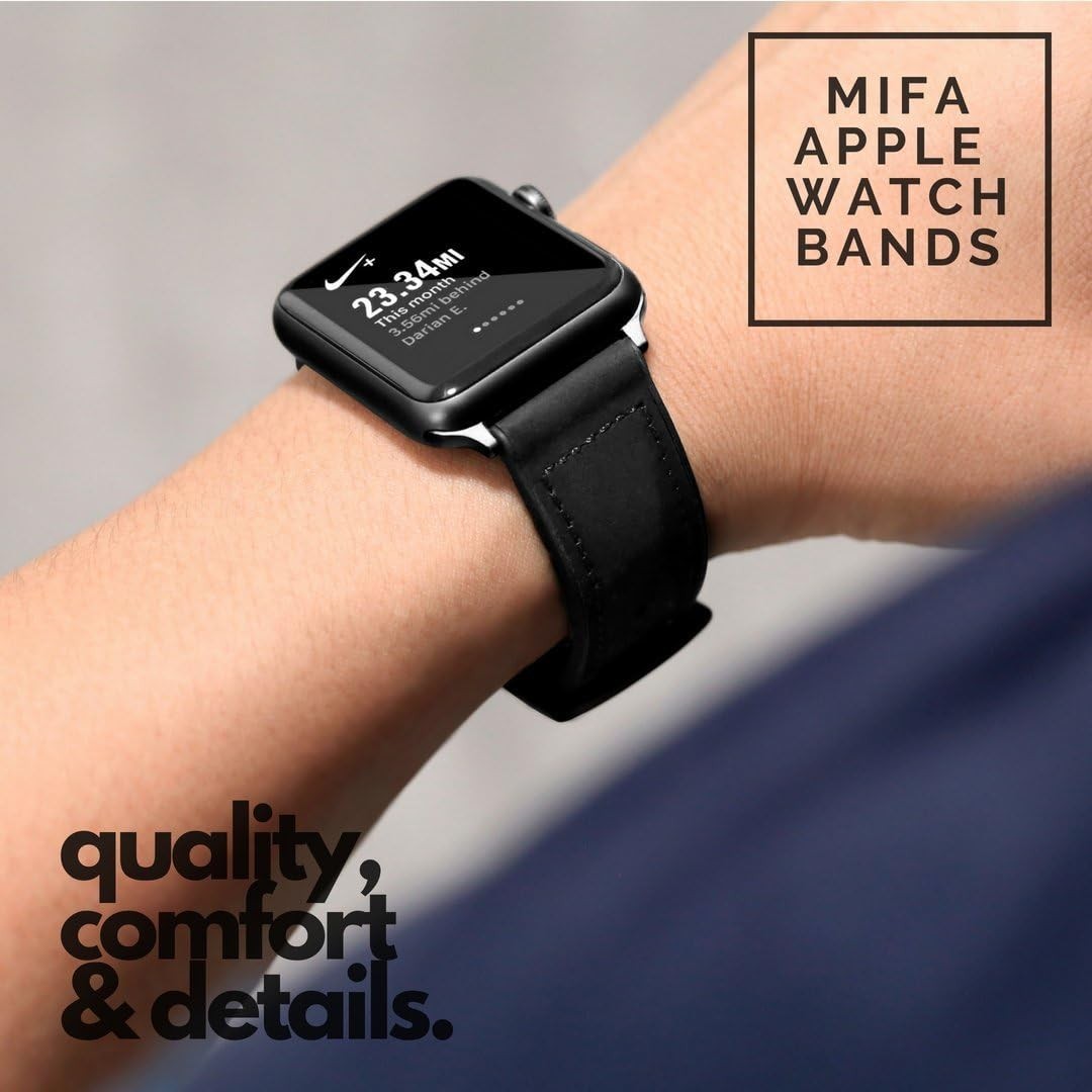 Leather Silicone Hybrid Band for Apple Watch Ultra 49mm 46mm 45mm 44mm 42mm