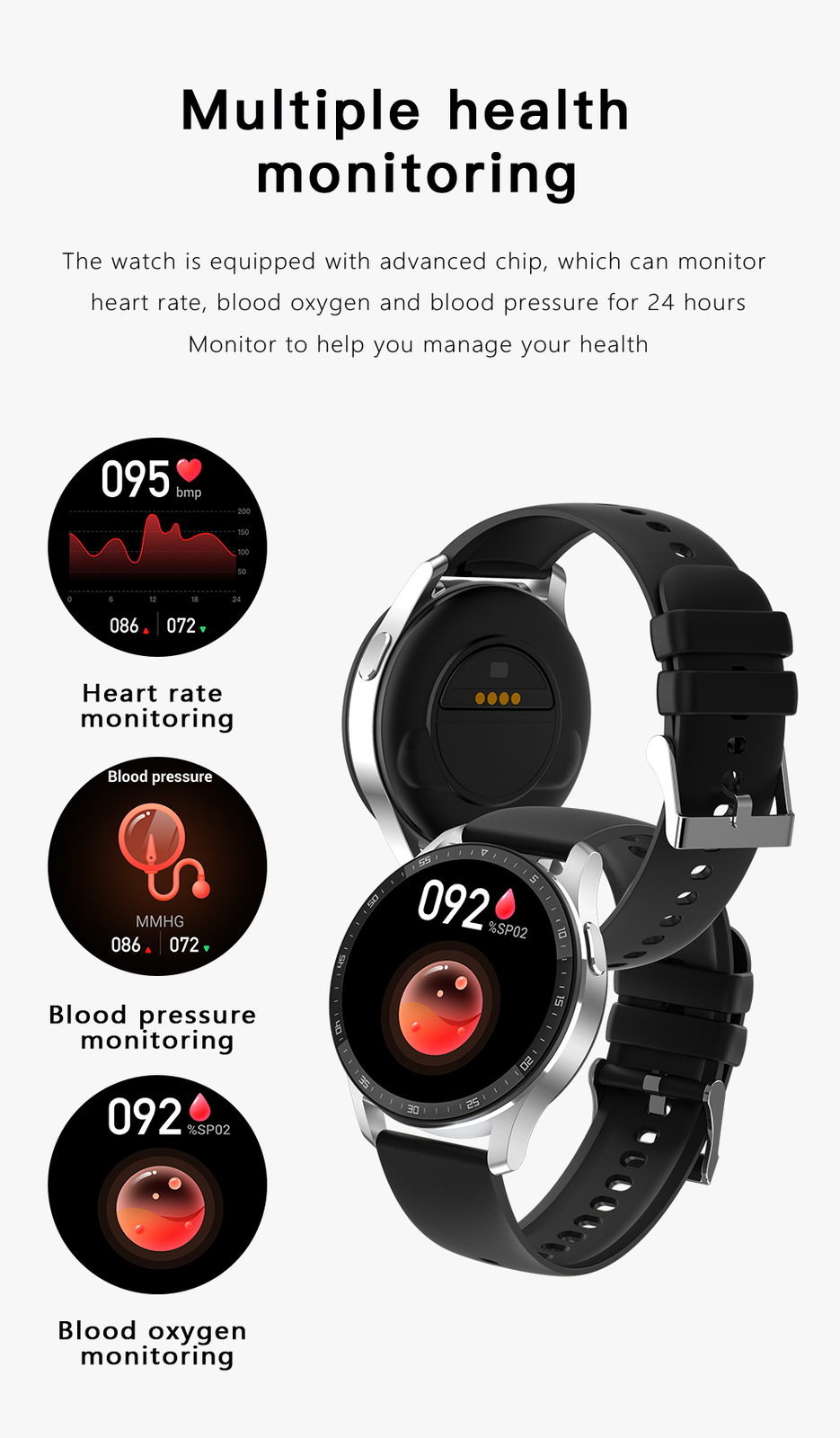 Smart Watch Men Smartwatch 2 In 1 Bluetooth Call Watch For Android IOS Cellphone