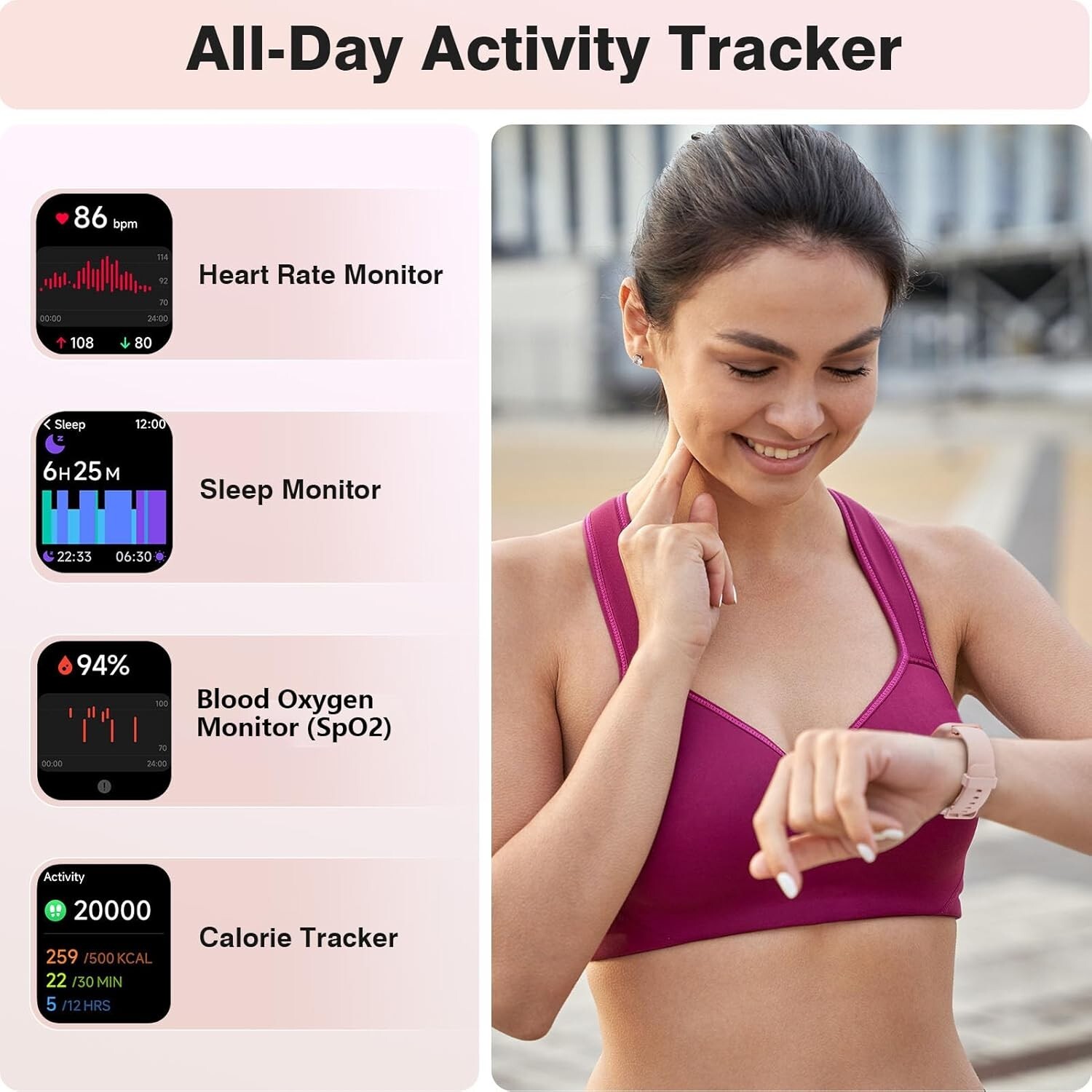 Elegant 1.8” HD Smartwatch for Women – Alexa, Bluetooth Calls, Waterproof