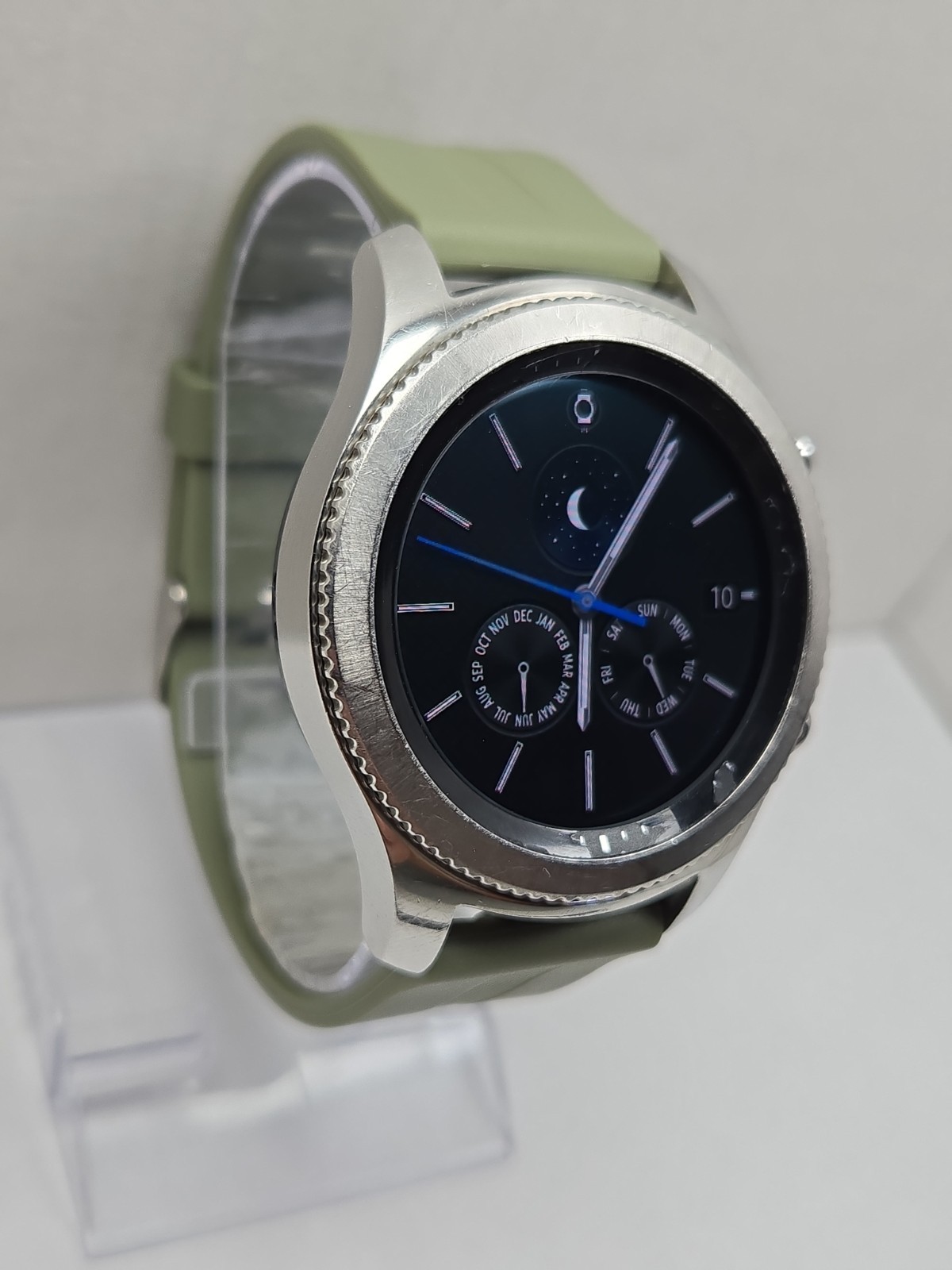 Samsung Gear S3 Classic ATT LTE GPS 46mm Silver Smartwatch Green Band – Read