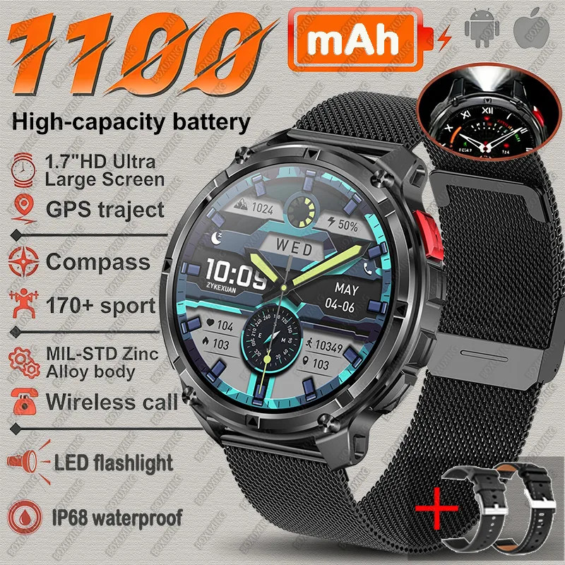 2026 T-Rex3 Ultra Smart Watch 1.7″ AMOLED 5ATM Call Sports Men 1100mAh
