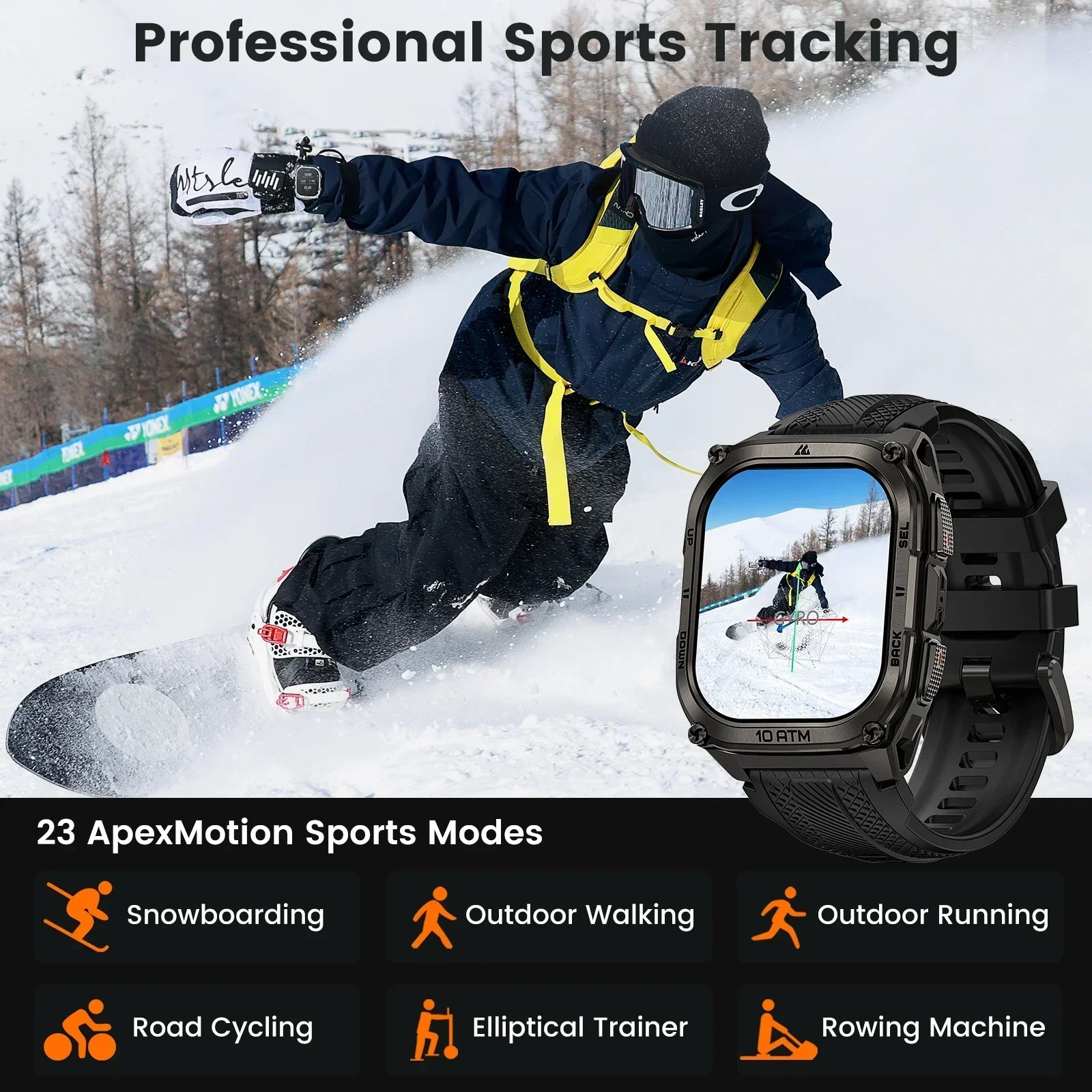 KOSPET Tank M4 Smart Watch for Men Stainless Steel GPS 6-Sat 10ATM Waterproof
