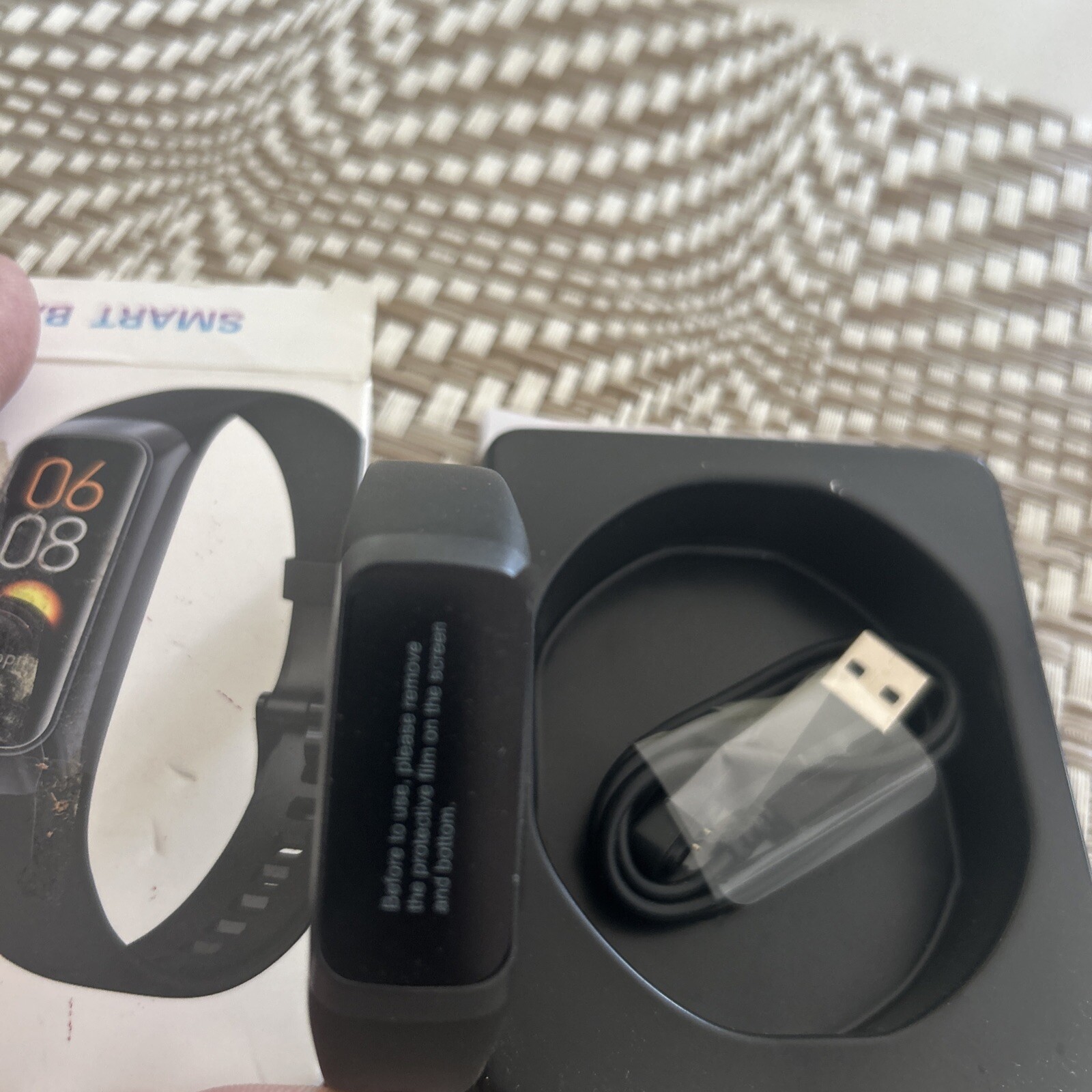 KeepHealth Fit Smart Band AMOLED Bluetooth NEW Purple Band w/Rose Gold