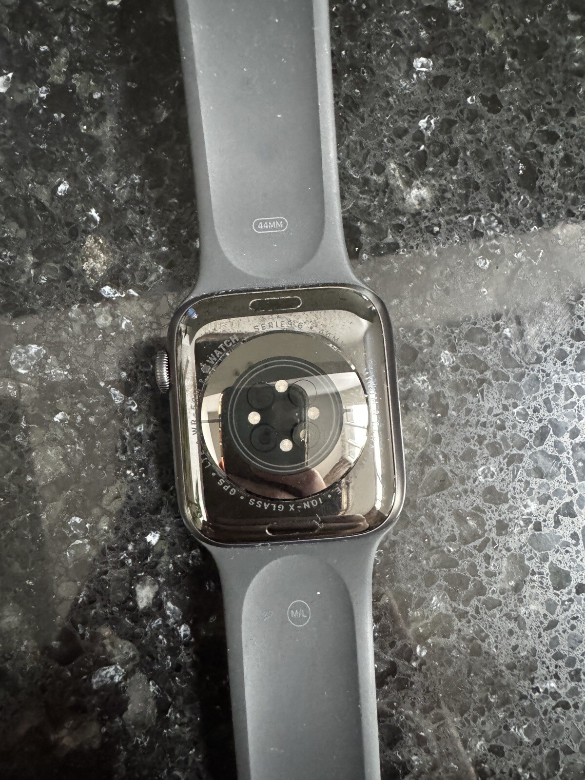 Apple Watch Series 6 44mm Space Gray Aluminum Case with Black Sport Band