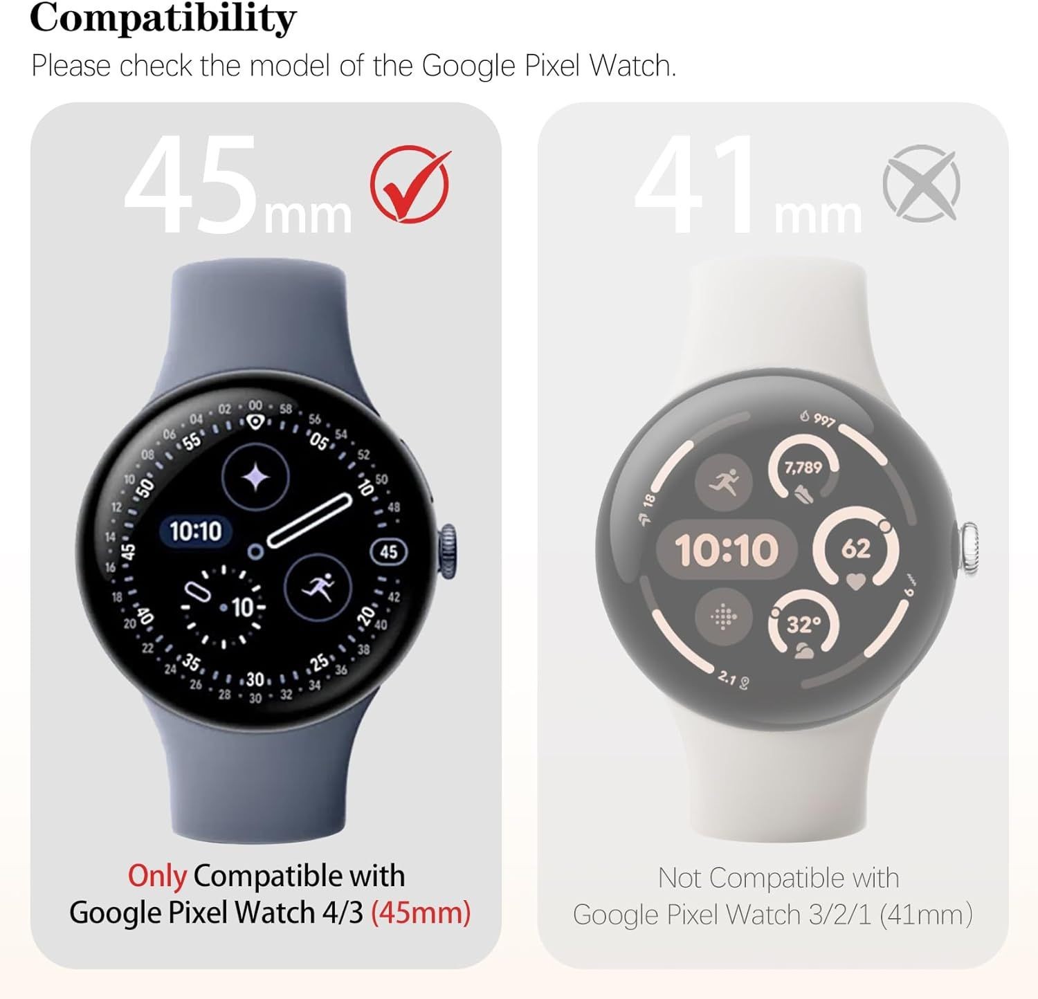 Resin Strap Compatible with Google Pixel Watch 4 45mm Stainless Steel Buckle