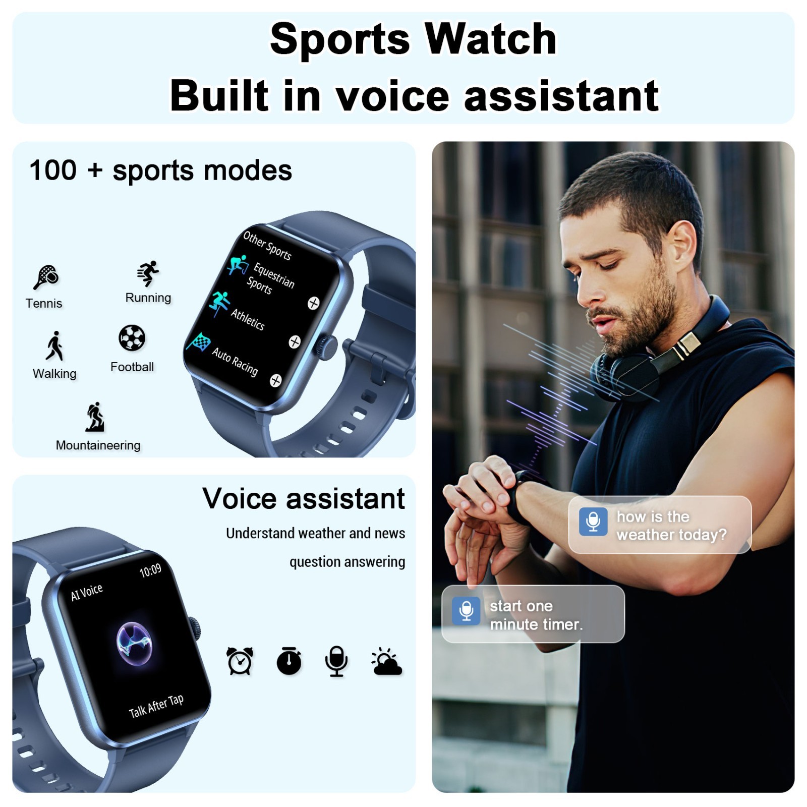 Smart Watch Women Men with Blood Pressure, Blood Oxygen Monitor Fitness Tracker