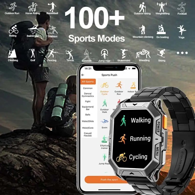 SALE!! Men Waterproof Outdoors Smart Watch 100 days Standby & 100+ Sports Modes
