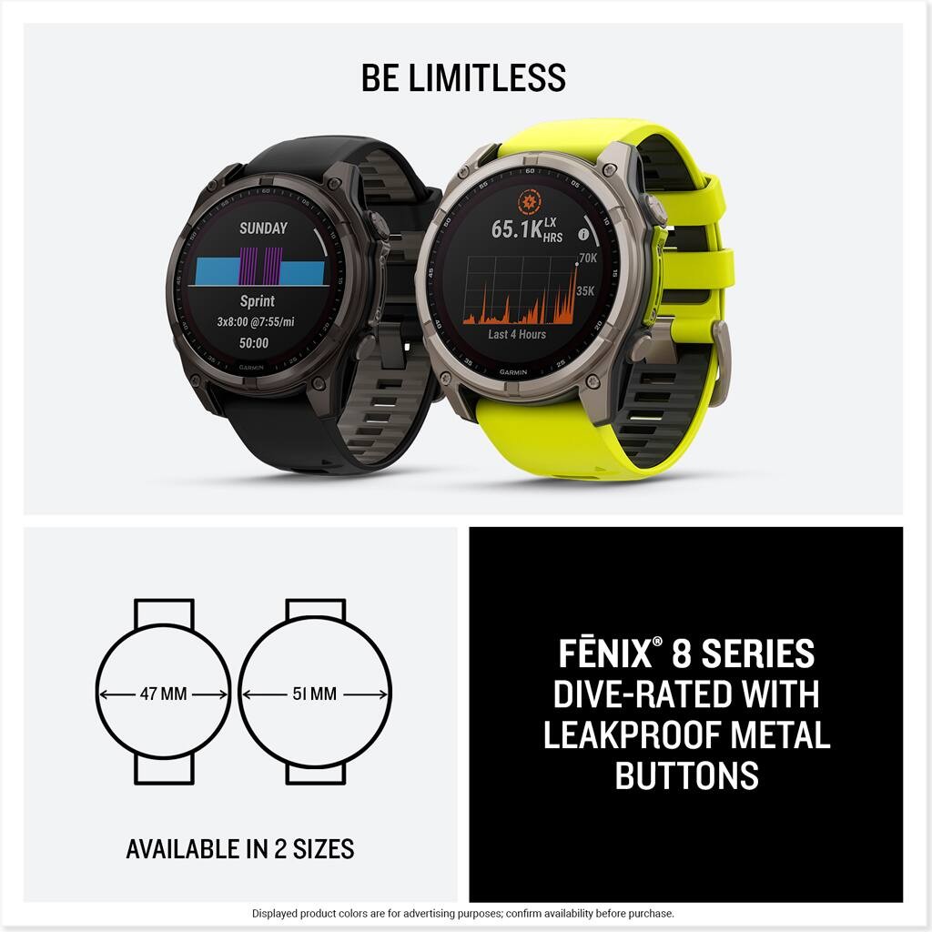 Garmin – fnix 8 Solar Sapphire GPS Smartwatch 51mm Fiber-reinforced polymer …