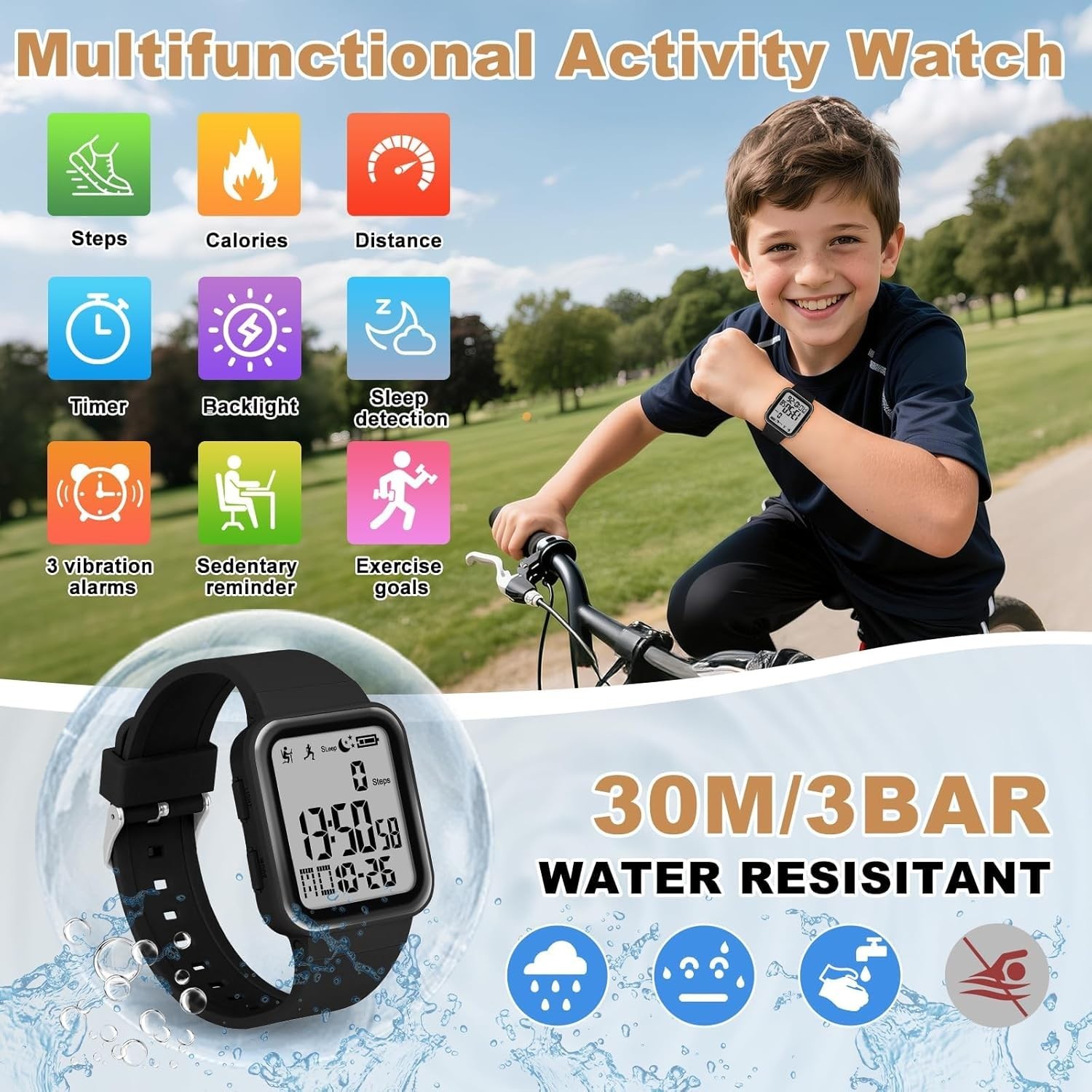 User-Friendly Digital Watch for Active Lifestyles – Fitness Tracker with Alerts