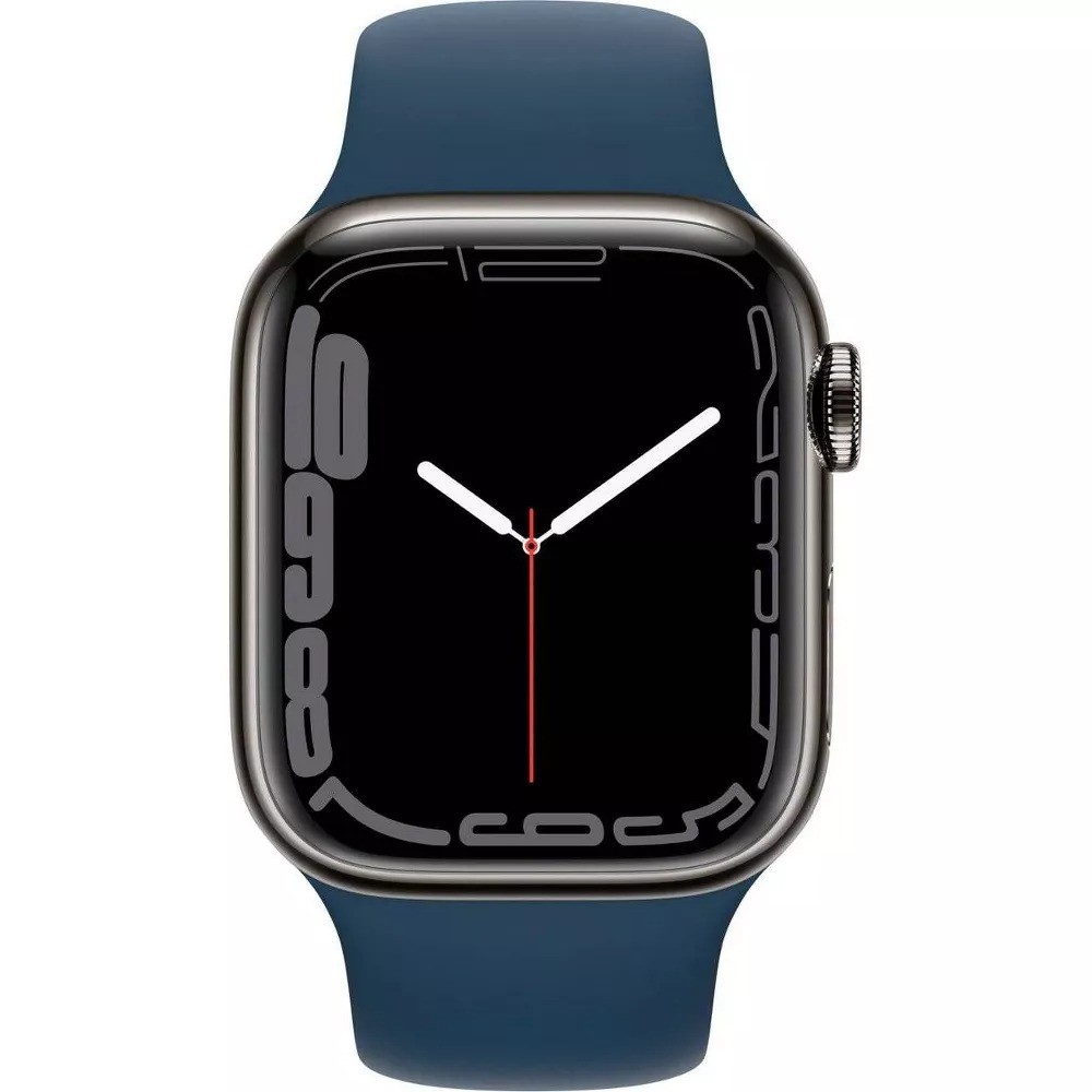 Apple Watch Series 7 GPS+LTE 45MM Graphite Stainless Steel Case Abyss Blue Band