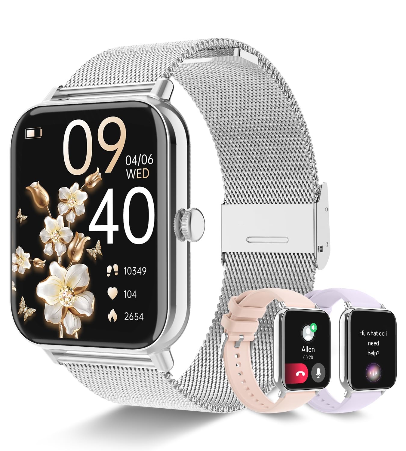 for Women, & Dial, Fitness Tracker, 120+ Sports(Sliver)