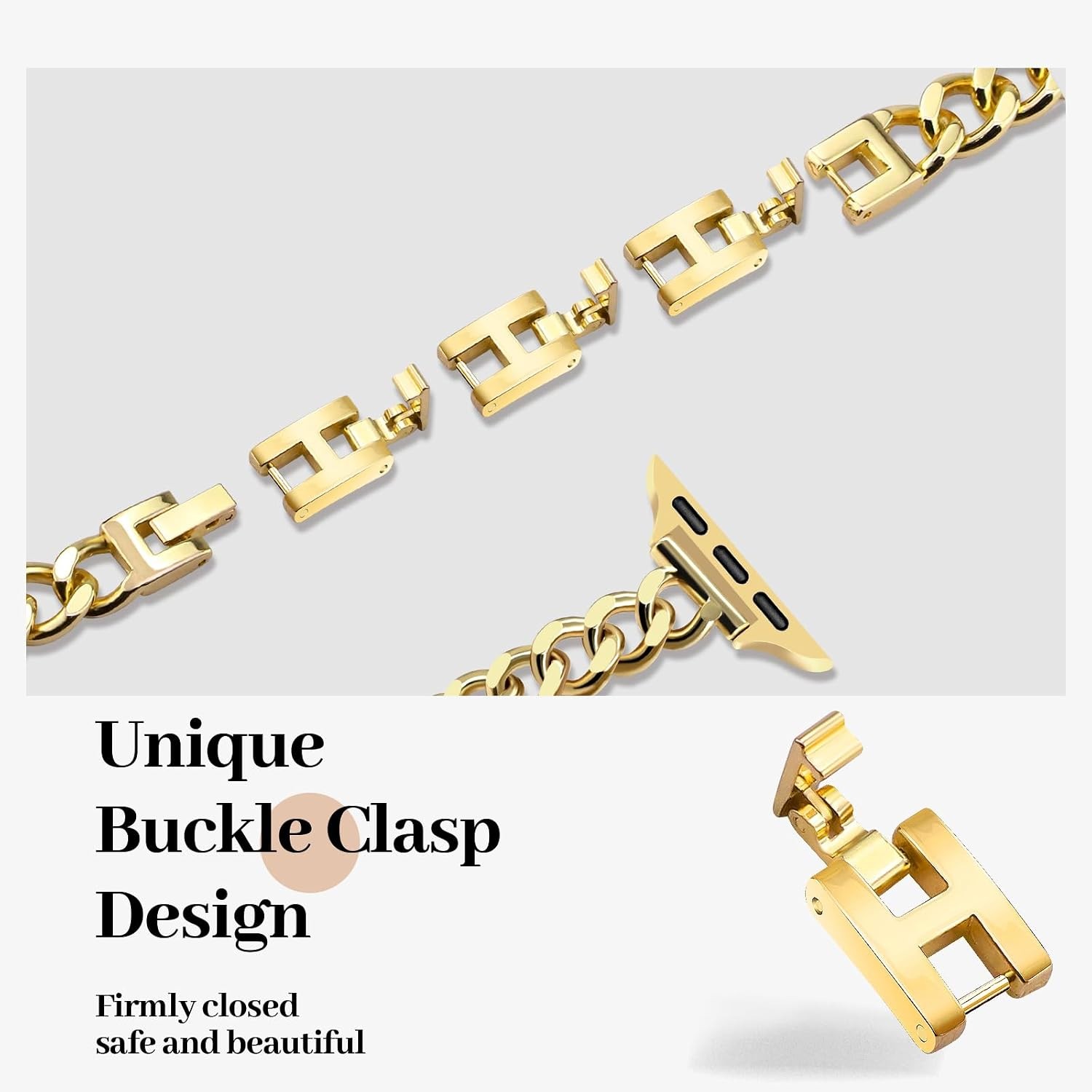 Slim Gold Strap Compatible with Apple Watch 38mm 40mm 41mm Series 11/10/9