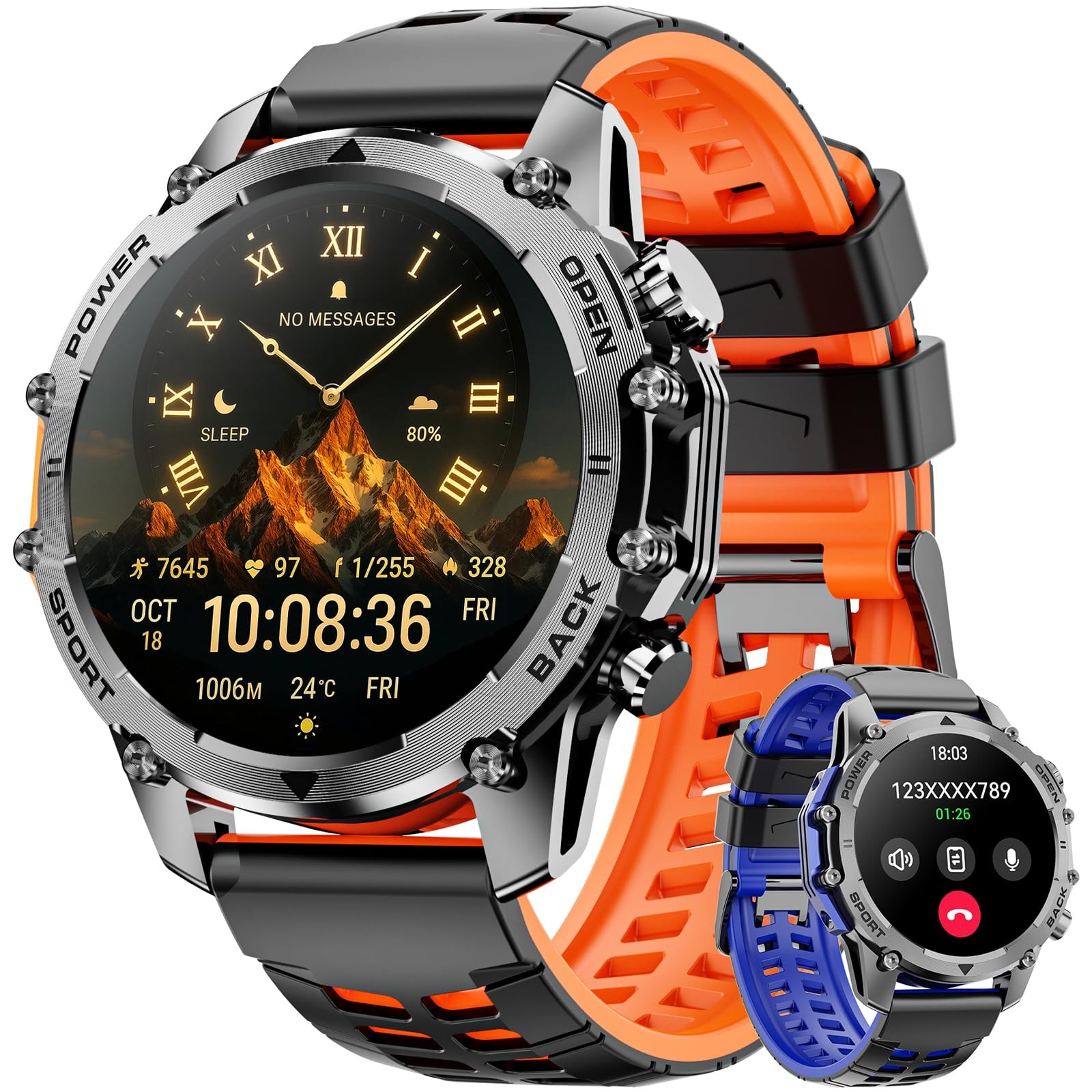 Watches for Men (/Notification),1.52”HD Military with Heart Rate/Sleep Monit…