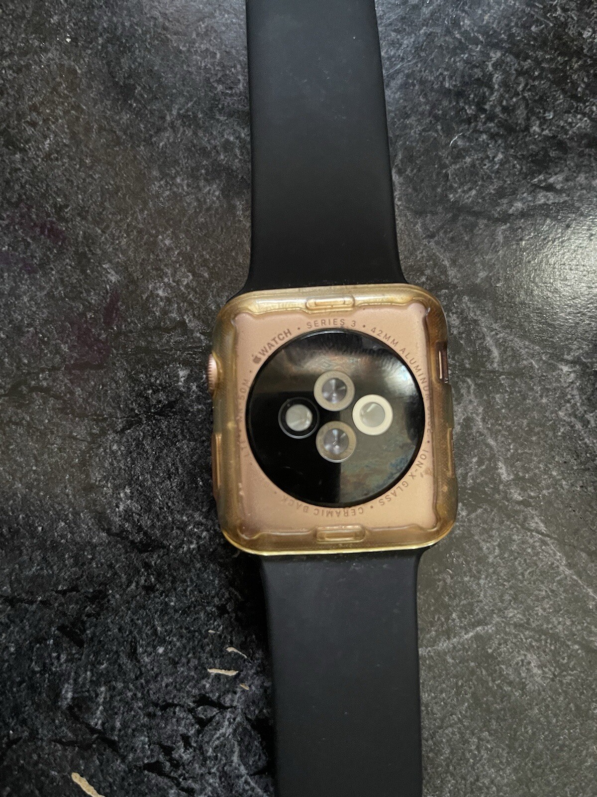 Apple MTF32LLA Watch Series 3gps 42 Mm Gold Aluminum With Black Band