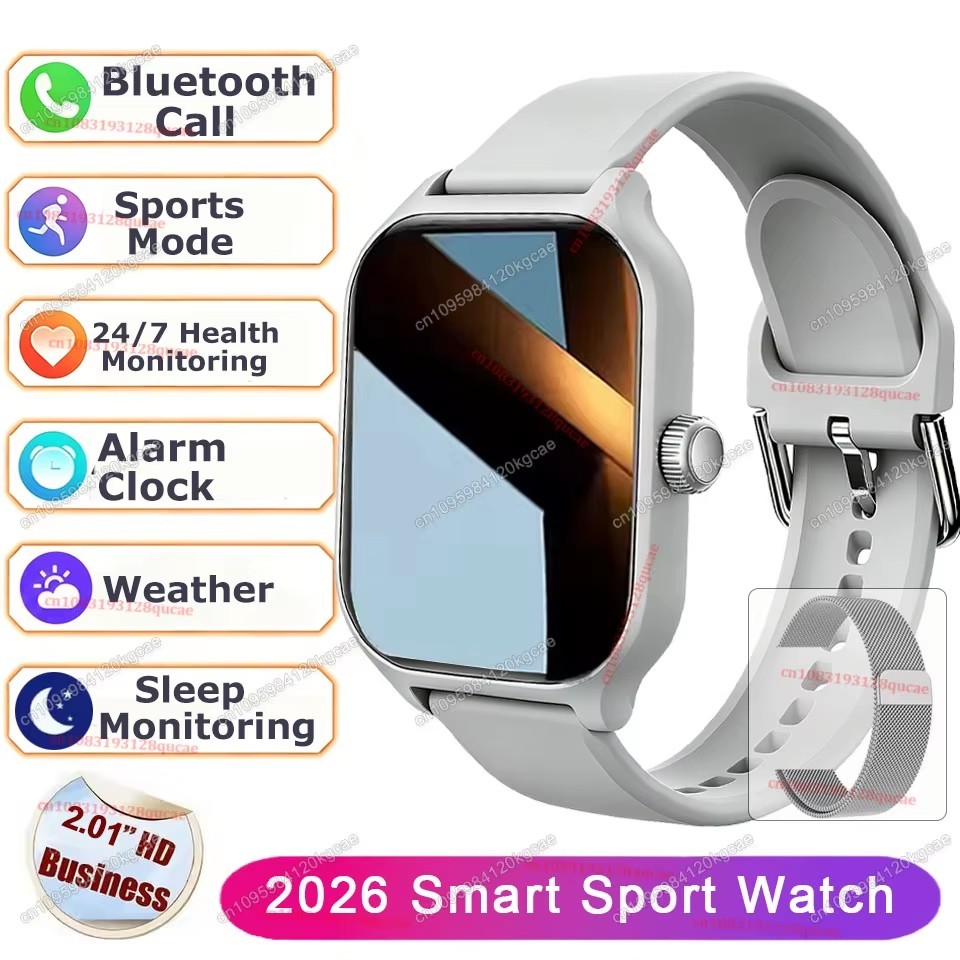 2026 New Men’s Smart Watch Women’s Gift 2.01 HD Full Touch Screen Sport Fitness