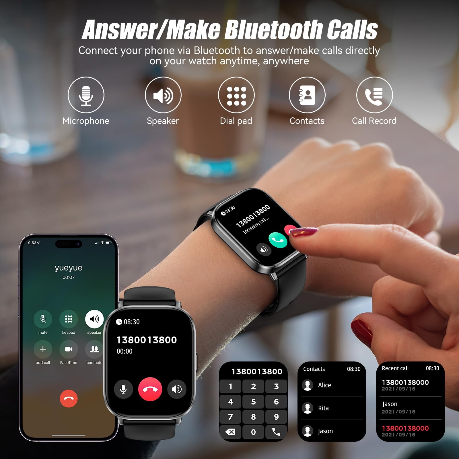 Smart Watch with 2.01″ HD Touchscreen, Bluetooth Calling, 120+ Sports Modes, …