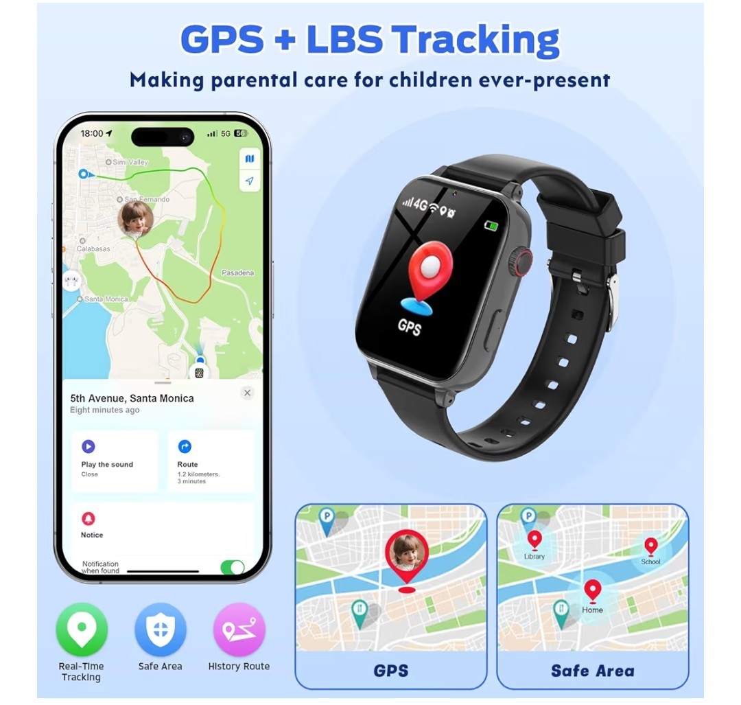 4G Kids Smart Watch with GPS Tracker, Video Call & Texting, Smart Watch for Kids