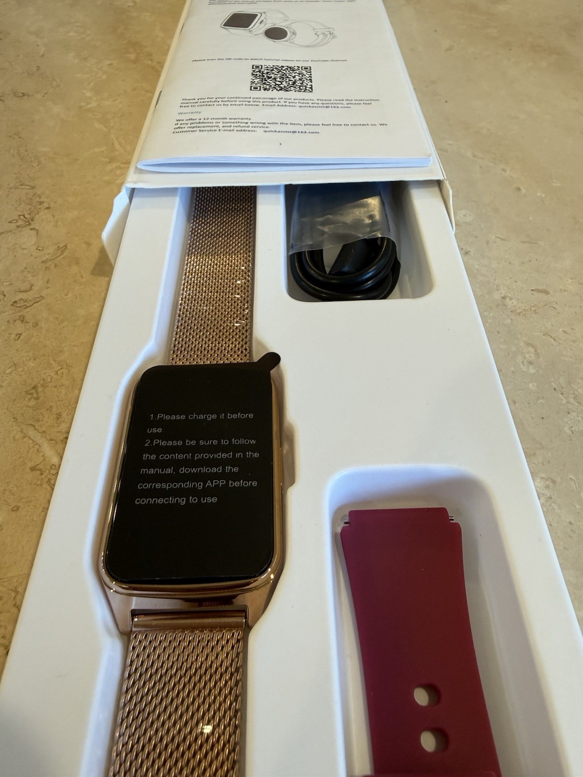 Smart Watch P121 Fitness Tracker Heart Rate Monitor Rose Gold Metal Mesh Band